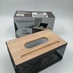 Wooden Cover Tissue Box with Mobile Holder Stand for Office & Home