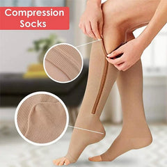 Zip Sox – Socks with Zipper Open Toe Leg Support Sox Knee High Sock