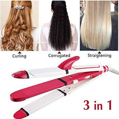 SHINON ( 3 in 1 ) Hair Straightener + Hair Crimper + Hair Curler Temperature adjustable