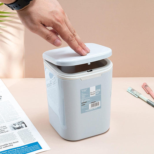 Small Table Dustbin Small Covered Trash Can Square Shape